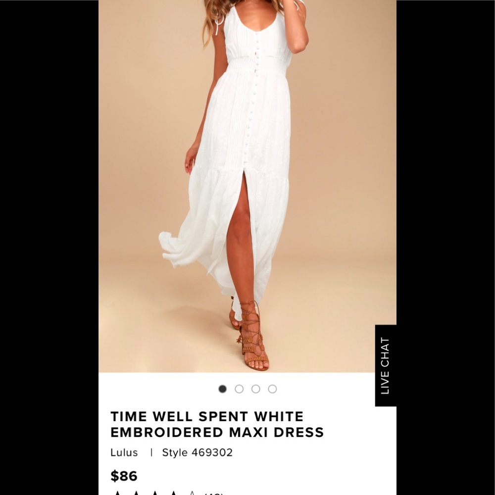 NWOT LULUS WHITE MAXI DRESS